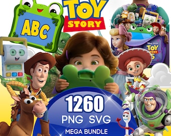 Toy Story SVG PNG Clipart Mega Bundle, Buzz Lightyear svg, Woody svg, Toy story 5 clipart, Birthday, Lilypad png, shirt, Toy Story Font