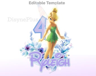 EDITABLE. Tinker Bell PNG, Tinkerbell Birthda, Tinkerbell Clipart, Tinkerbell PNG, Tinkerbell Cake topper, Tinkerbell birthday shirt