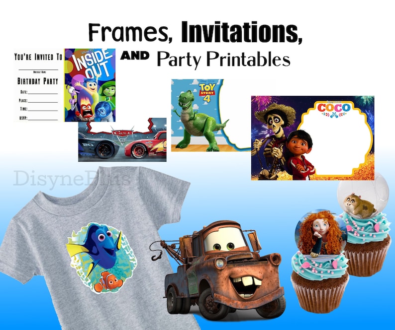Movie Bundle PNG Clipart, Incredibles Up PNG, Toy Story Clipart, Coco Cars Alice in Wonderland inside out Clipart, Nemo png image 4