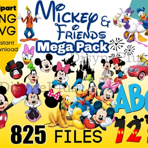 Mickey PNG, Mickey SVG, Mickey Birthday Birthday, Minnie SVG, Mickey Mega Bundle Instant Download
