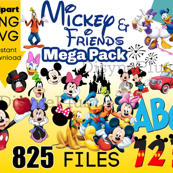 Mickey PNG, Mickey SVG, Mickey Birthday Birthday, Minnie SVG, Mickey Mega Bundle Instant Download