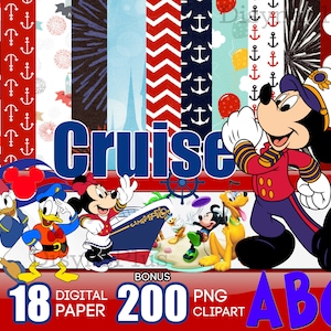 Cruise PNG, Mickey PNG Clipart, Mickey Cruise Paper, Anchors, Family vacation png, Family cruise paper, Cruise ship patterns