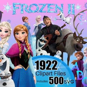 Frozen PNG, Frozen SVG, Frozen Clipart, Frozen 2 Clipart, Princess png svg clipart, Anna Elsa Olaf, Frozen 2 svg, Frozen birthday