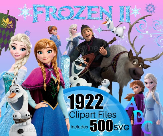 Frozen PNG, Frozen SVG, Frozen Clipart, Frozen 2 Clipart, Princess png svg clipart, Anna Elsa Olaf, Frozen 2 svg, Frozen birthday