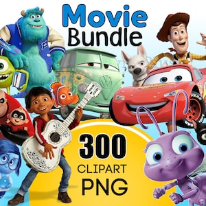 Movie Bundle PNG Clipart, Incredibles Up PNG, Toy Story Clipart, Coco Cars Alice in Wonderland inside out Clipart, Nemo png