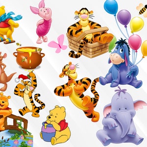 Winnie the Pooh SVG PNG Clipart Bundle, Winnie the Pooh png, Winnie the Pooh svg, Winnie the Pooh födelsedagsinbjudningar, Ior Nasse Tiger bild 2
