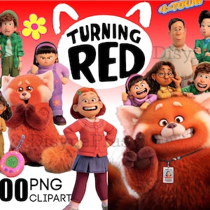 Turning Red Clipart PNG, Pobieranie cyfrowe, Turning Red urodziny, Turning Red koszulka, Logo 4 Town, Clip Art Turning Red,