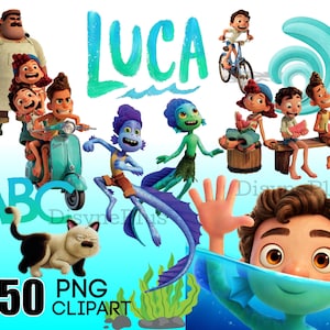 Luca Clipart PNG Digital Download, Luca shirts, Luca birthday invitation, Movie decor transparent background