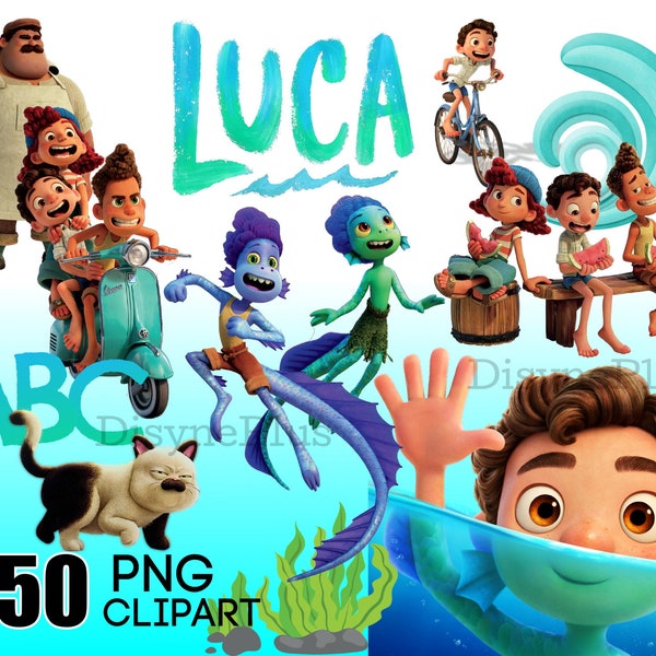 Luca Clipart PNG Digital Download, Luca shirts, Luca birthday invitation, Movie decor transparent background
