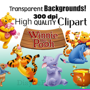 Winnie the Pooh SVG PNG Clipart Bundle, Winnie the Pooh png, Winnie the Pooh svg, Winnie the Pooh födelsedagsinbjudningar, Ior Nasse Tiger bild 3