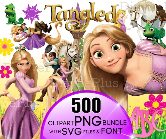 Tangled PNG Mega Bundle, Tangled SVG, Flynn Rider svg, Rapunzel png, Princess svg, Princess PNG, Tangled Birthday,