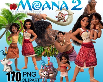 Moana 2 Clipart, Moana 2 PNG, Moana Birthday, Moana Printable, Moana Font, Maui SVG Instant Digital Download