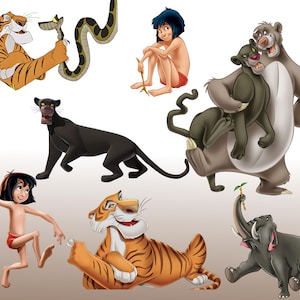 El libro de la selva PNG, clipart de El libro de la selva, SVG de El libro de la selva, Mowgli Baloo, camiseta de El libro de la selva, descarga instantánea de alta calidad, cumpleaños de la selva imagen 4