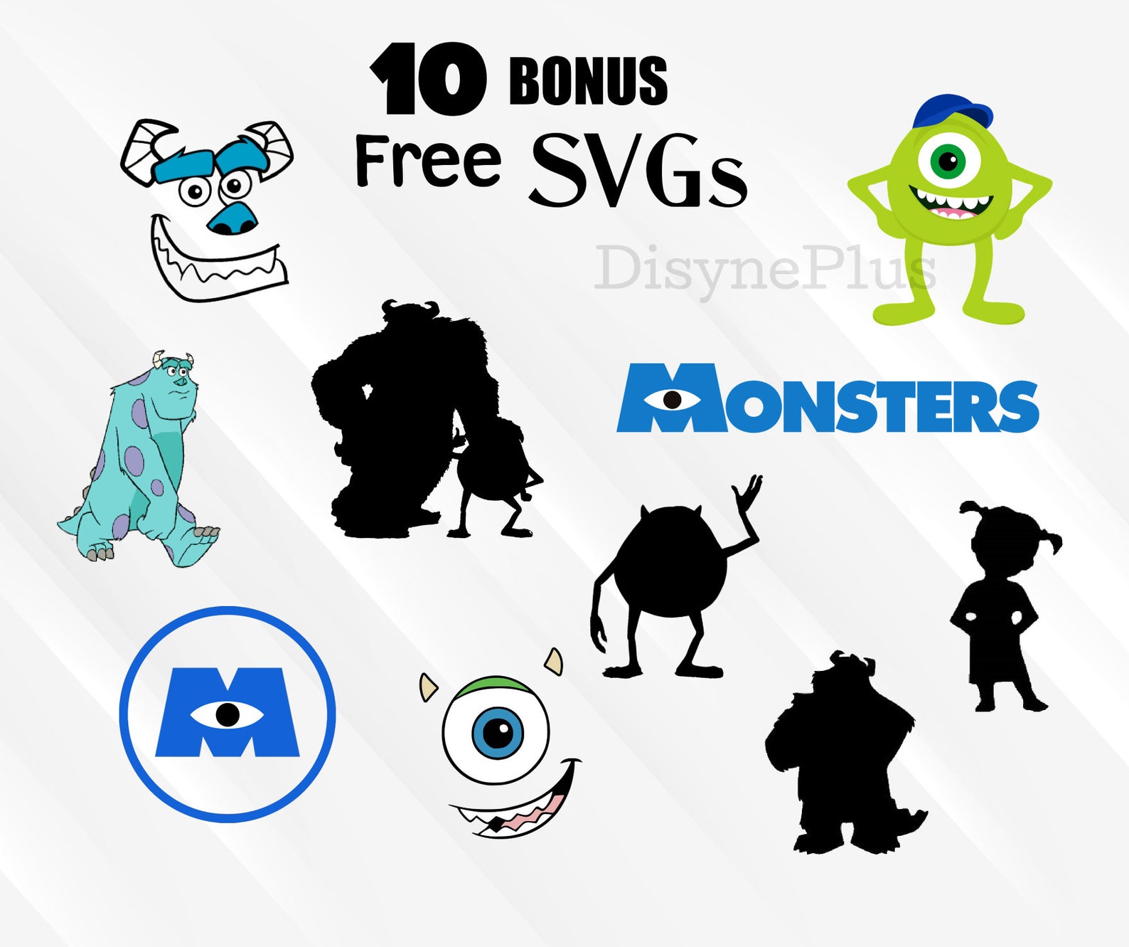 Monsters Inc. Clipart SVG Digital Download PNG and Free SVG | Etsy