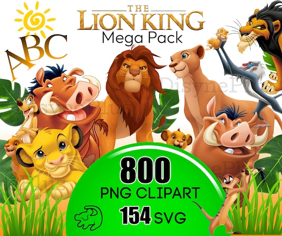 Digital Lion King Clipart, Lion King PNG, SVG Digital Download, High Quality Files, Amazingly cute Simba and Pumbaa Printable images