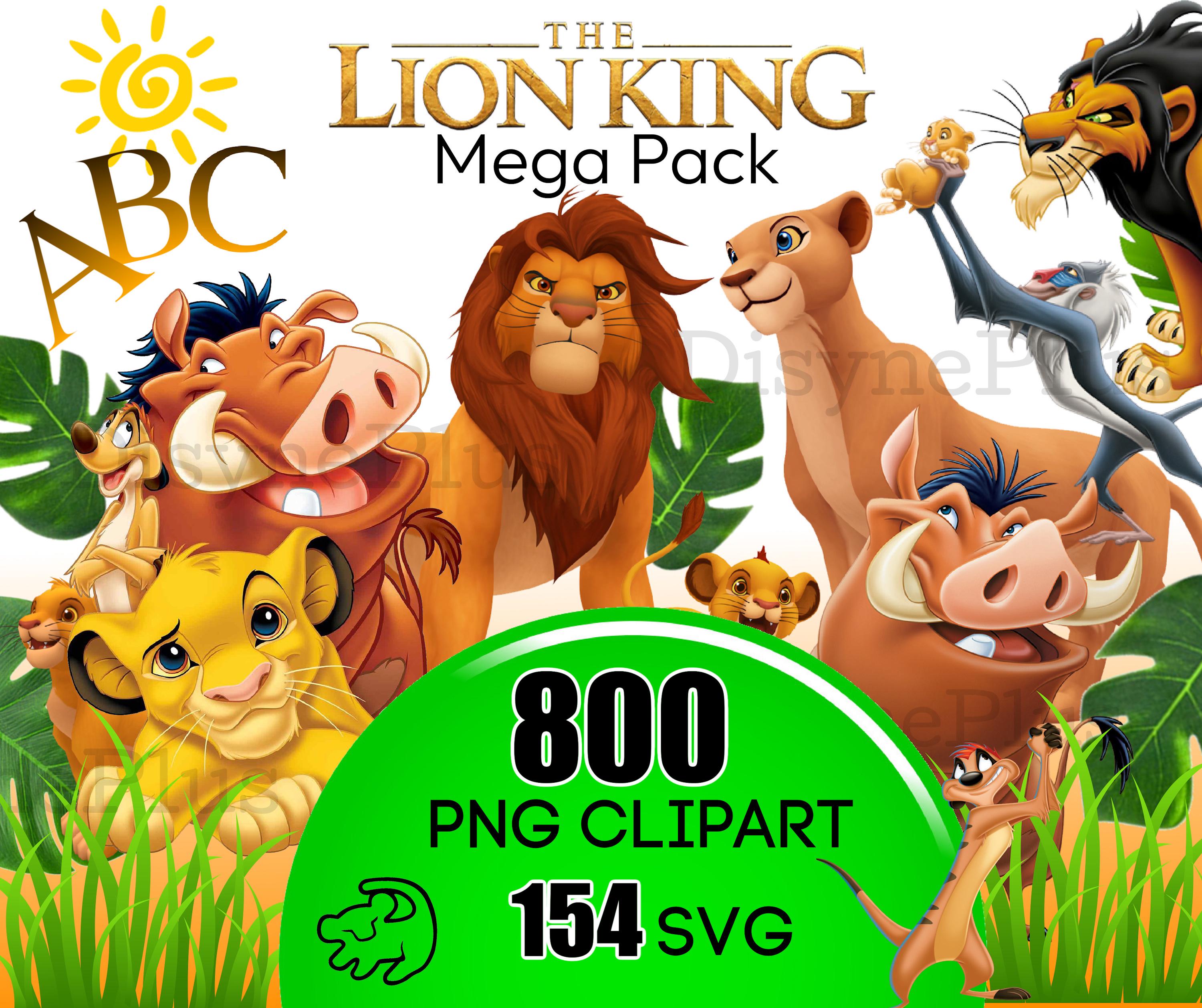 Digital Lion King Clipart, Lion King PNG, SVG Digital Download, High Quality Files, Amazingly cute Simba and Pumbaa Printable images