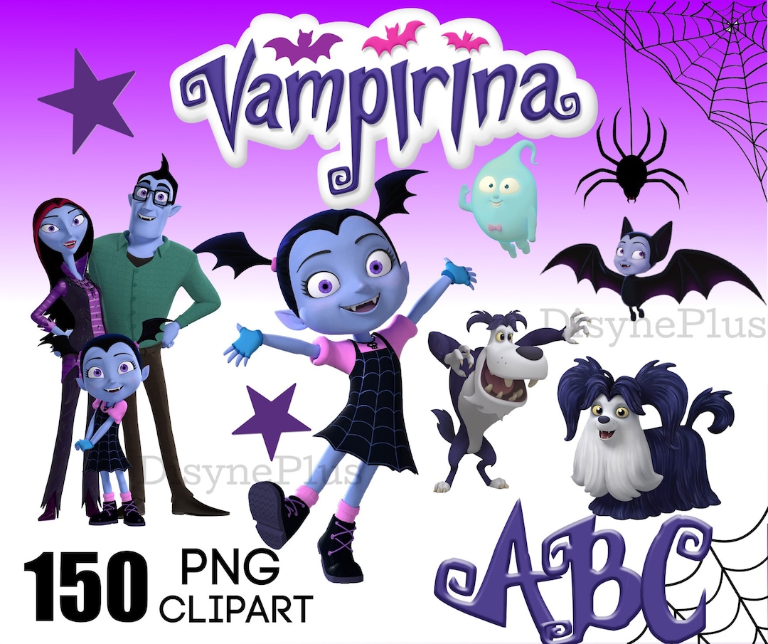 Vampirina Clipart Digital Download, 150 Vampirina PNG, Font Vampirina ...