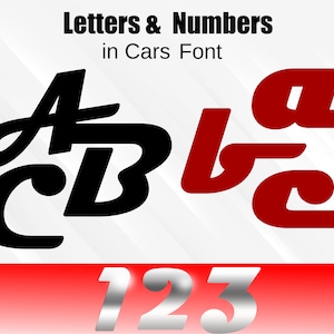 Bilar PNG Clipart, Bilar SVG, Flygplan och Bilar Födelsedagspaket, Direkt Nedladdning Lightning McQueen Mater, Bilar Typsnitt bild 4