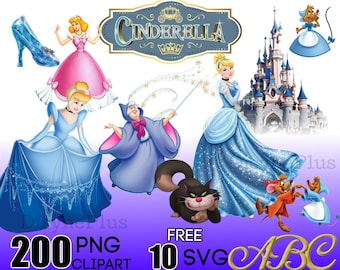 Cinderella PNG, Cinderella Clipart, Cinderella SVG, Cinderella Cake Topper, Castle png, Cinderella iron on, Princess SVG, Princess png