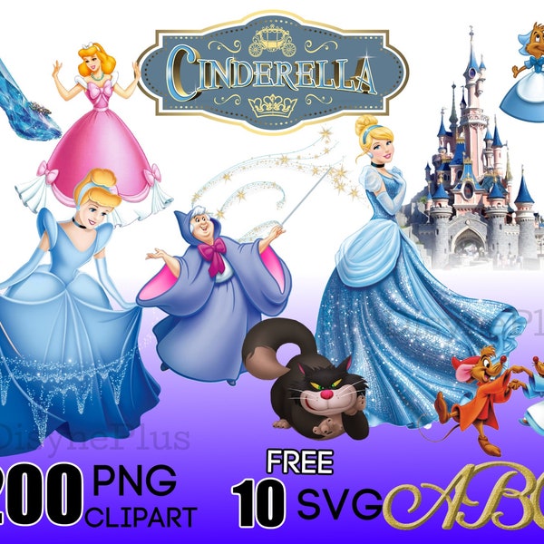 Cinderella PNG, Cinderella Clipart, Cinderella SVG, Cinderella Cake Topper, Castle png, Cinderella iron on, Princess SVG, Princess png