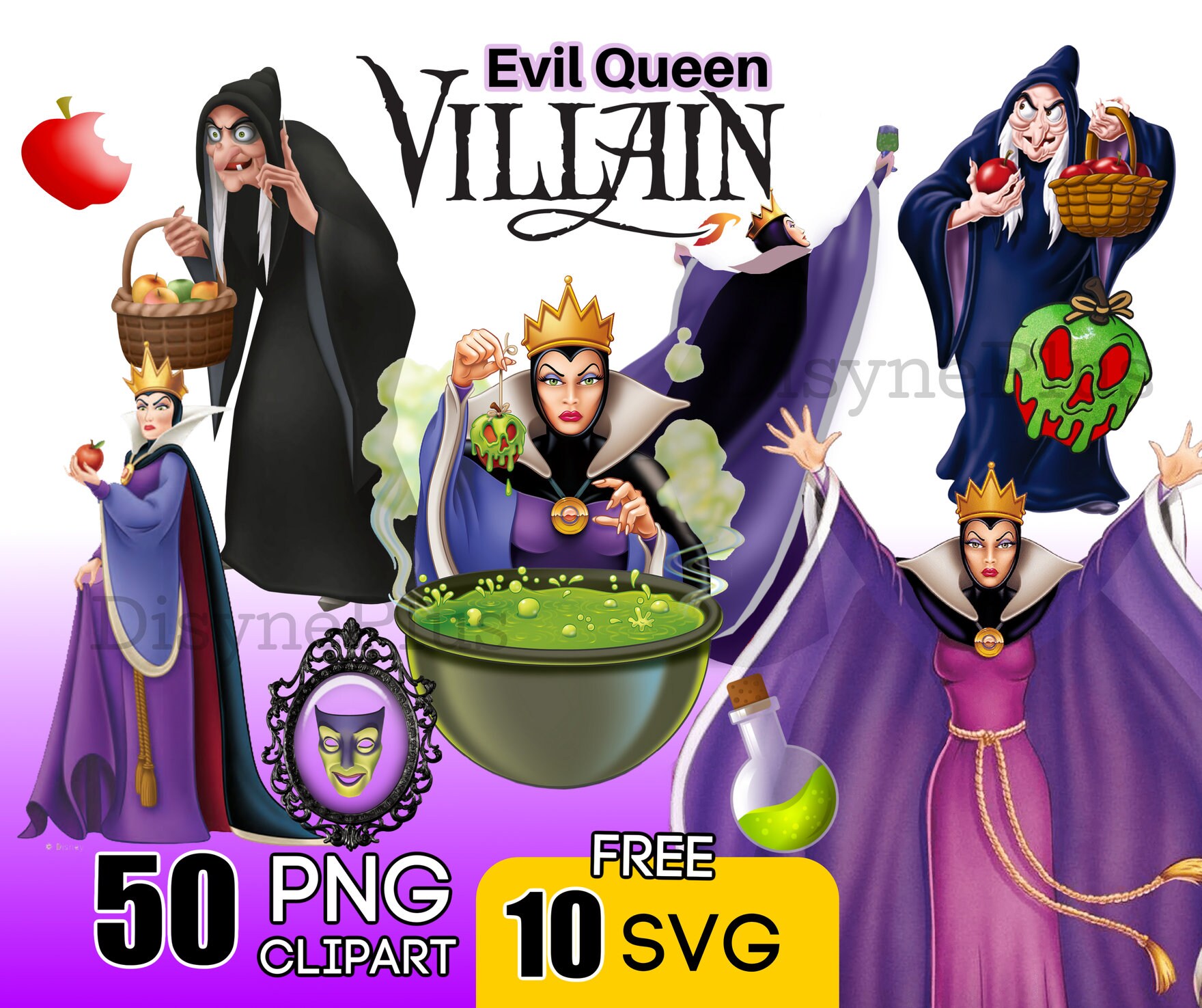 Evil Queen Clipart Evil Queen SVG Evil Queen PNG Villains Etsy Australia