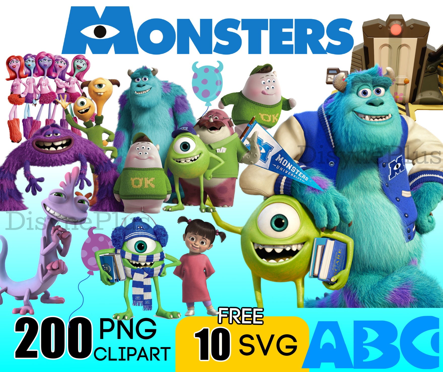 Monsters Clip Art is Inspired by Monsters Inc. Pack Comes With 