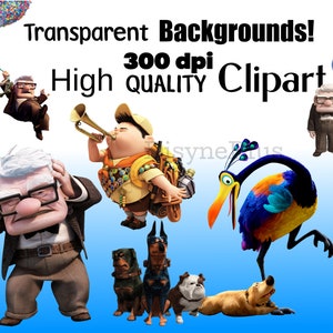 Puede incluir: Un conjunto de im&aacute;genes de clipart digital con personajes de las pel&iacute;culas animadas Up y Los Incre&iacute;bles. Los personajes incluyen a Carl Fredricksen, Russell, Dug, Kevin y Mr. Incre&iacute;ble. Las im&aacute;genes son de alta calidad y 300 dpi.