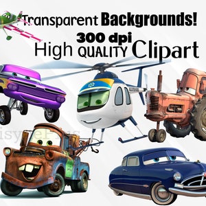 Bilar PNG Clipart, Bilar SVG, Flygplan och Bilar Födelsedagspaket, Direkt Nedladdning Lightning McQueen Mater, Bilar Typsnitt bild 2