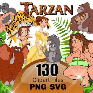 Tarzan PNG Bundle, Tarzan Clipart, Tarzan SVG, Tarzan and Jane PNG, Tarzan shirt, High Quality Instant Download Tarzan Birthday, Jungle png