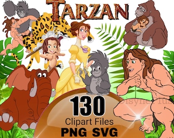 Tarzan PNG Bundle, Tarzan Clipart, Tarzan SVG, Tarzan and Jane PNG, Tarzan shirt, High Quality Instant Download Tarzan Birthday, Jungle png