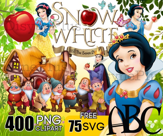 Snow White PNG Clipart, Princess Instant Digital Download, Free SVG for Cricut, transparent background, Evil Queen art, Snow White printable