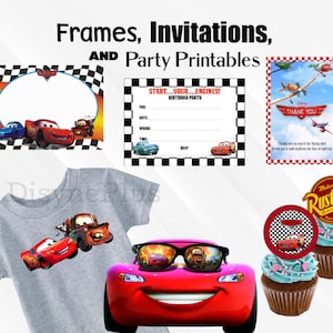 Bilar PNG Clipart, Bilar SVG, Flygplan och Bilar Födelsedagspaket, Direkt Nedladdning Lightning McQueen Mater, Bilar Typsnitt bild 5