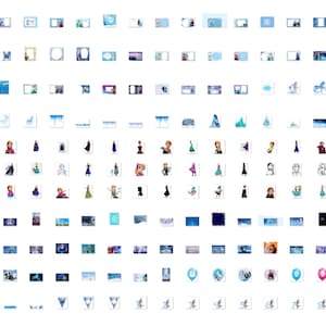 May include: A collection of digital images featuring characters and scenes from the animated film Frozen. The images include various frames, backgrounds, and characters such as Elsa, Anna, Olaf, and Kristoff. The images are in a variety of colors, including blue, white, and purple.