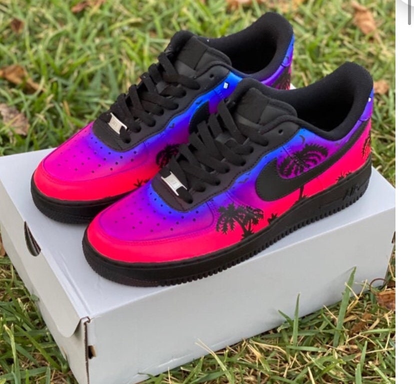 Ombre Palm Tree Air Force 1 Customs Etsy