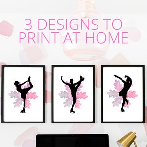 Figure Skating Poster bundle, Printable figure skater artwork, Figure Skater Gift, Ice Skater, Ice Skating, Gift for Ice Skater