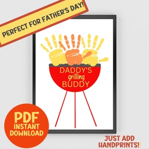 Father's Day Handprint Art, Father's Day Handprint Printable, Baby Handprint Art, Toddler Handprint Art, Daddy Handprint Gift, Gift For dad