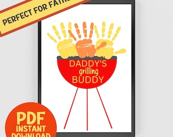 Father's Day Handprint Art, Father's Day Handprint Printable, Baby Handprint Art, Toddler Handprint Art, Daddy Handprint Gift, Gift For dad
