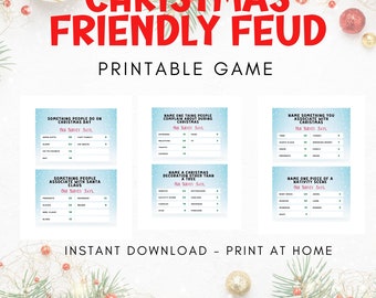 Printable Christmas Trivia Game | Printable Christmas Friendly Feud Game | Downloadable Christmas Quiz Party Games for Kids