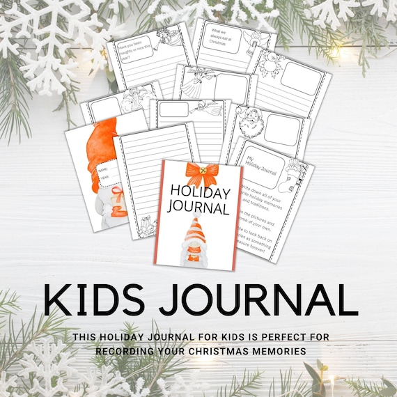 Christmas Journal for Kids, Holiday Journal for Kids,  Christmas Printable for Kids, Kids Holiday Printables, Christmas memory journal,