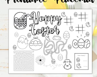 Easter Kids Placemat | Kids Place Mat for Easter| Easter Fun Printables for Kids | Easter Activity Placemat INSTANT DOWNLOAD