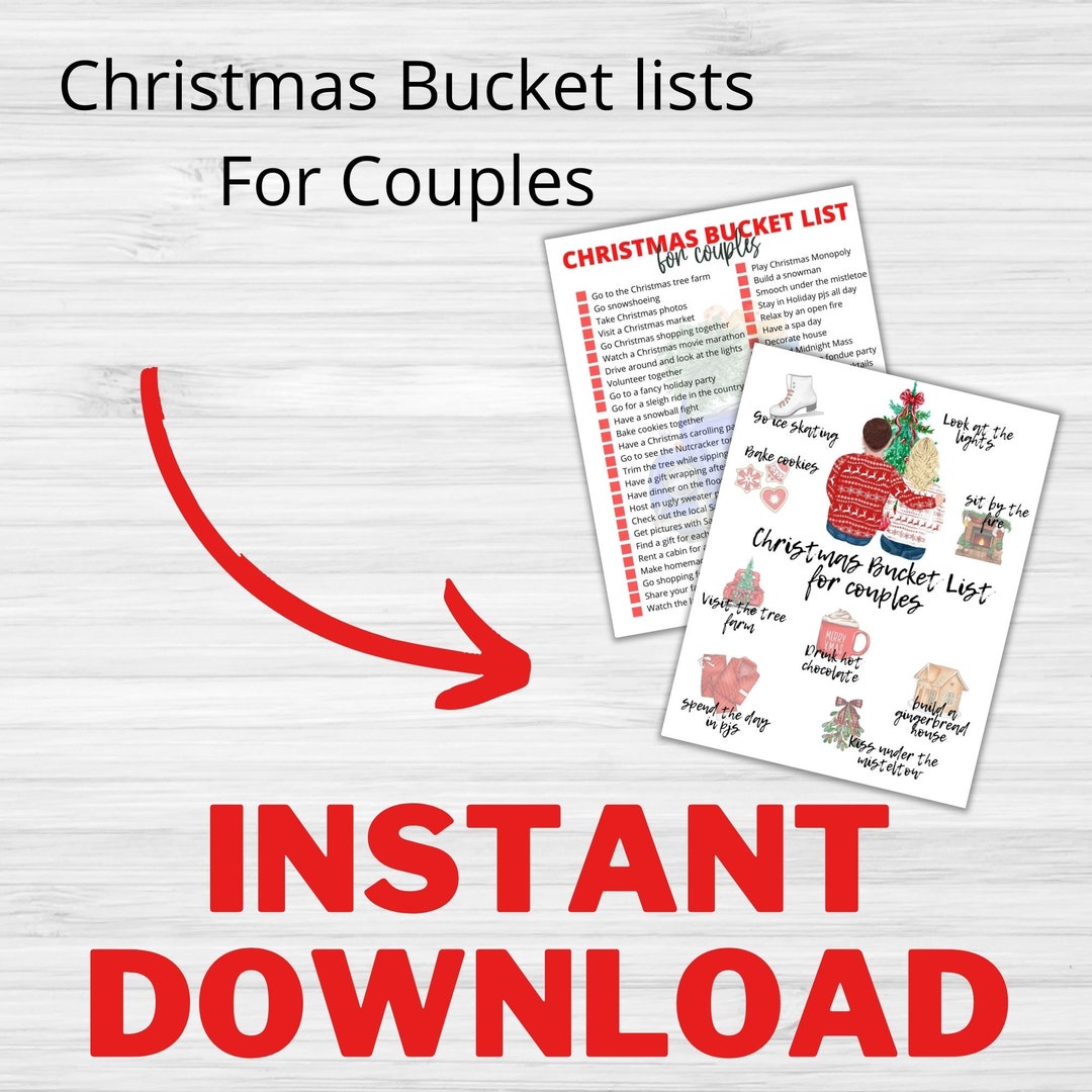 Christmas Bucket List for Couples Printable Christmas Bucket List