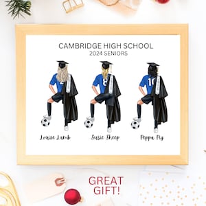 Personalized Soccer Team Graduation Print, Soccer Graduation Gift, Soccer Gift For Girls, Custom Football Graduation Print, High School Gift