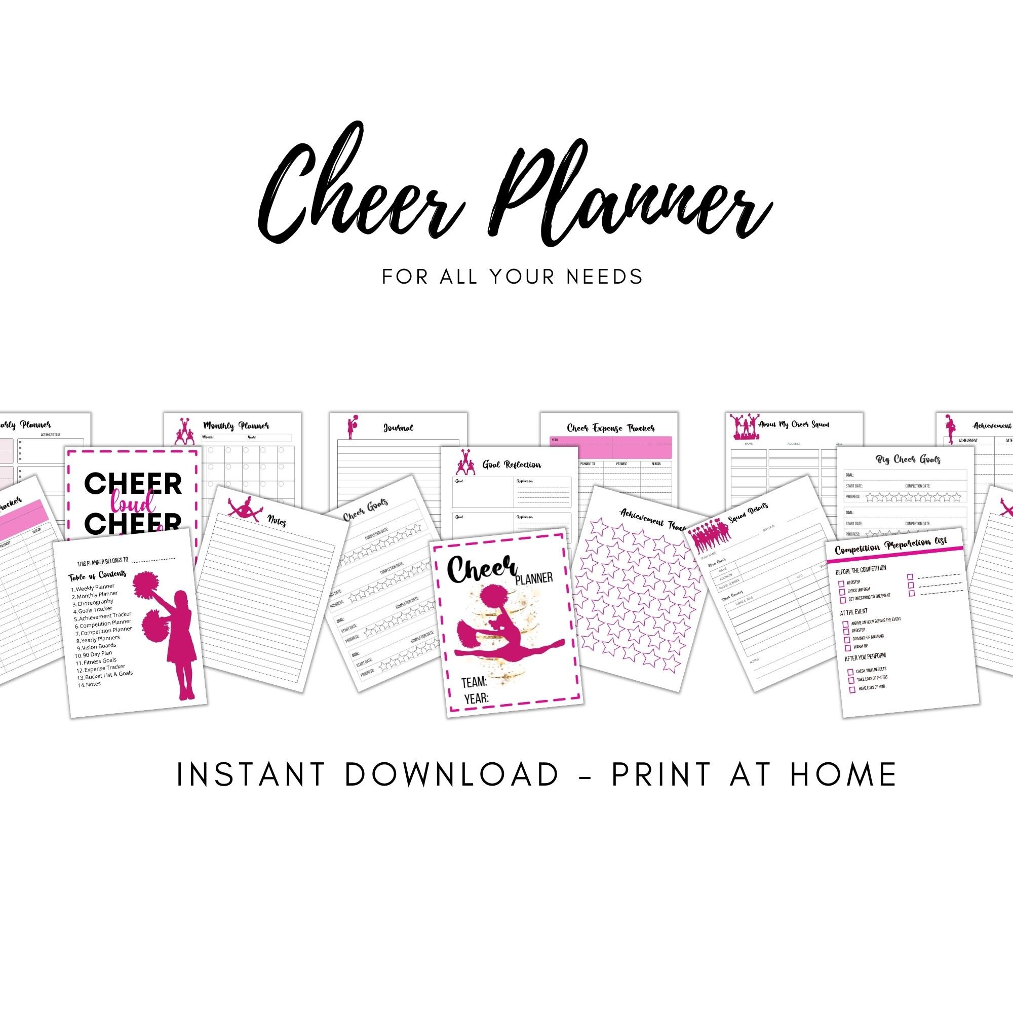 Cheer Journal Cheerleader Planner Digital Download Etsy