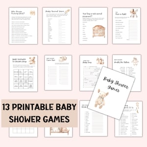 Baby Shower Game Bundle, Minimalist Baby Shower Games, Modern Baby Shower Games Pack, Printable Baby Shower Games, Fun Baby Shower Games