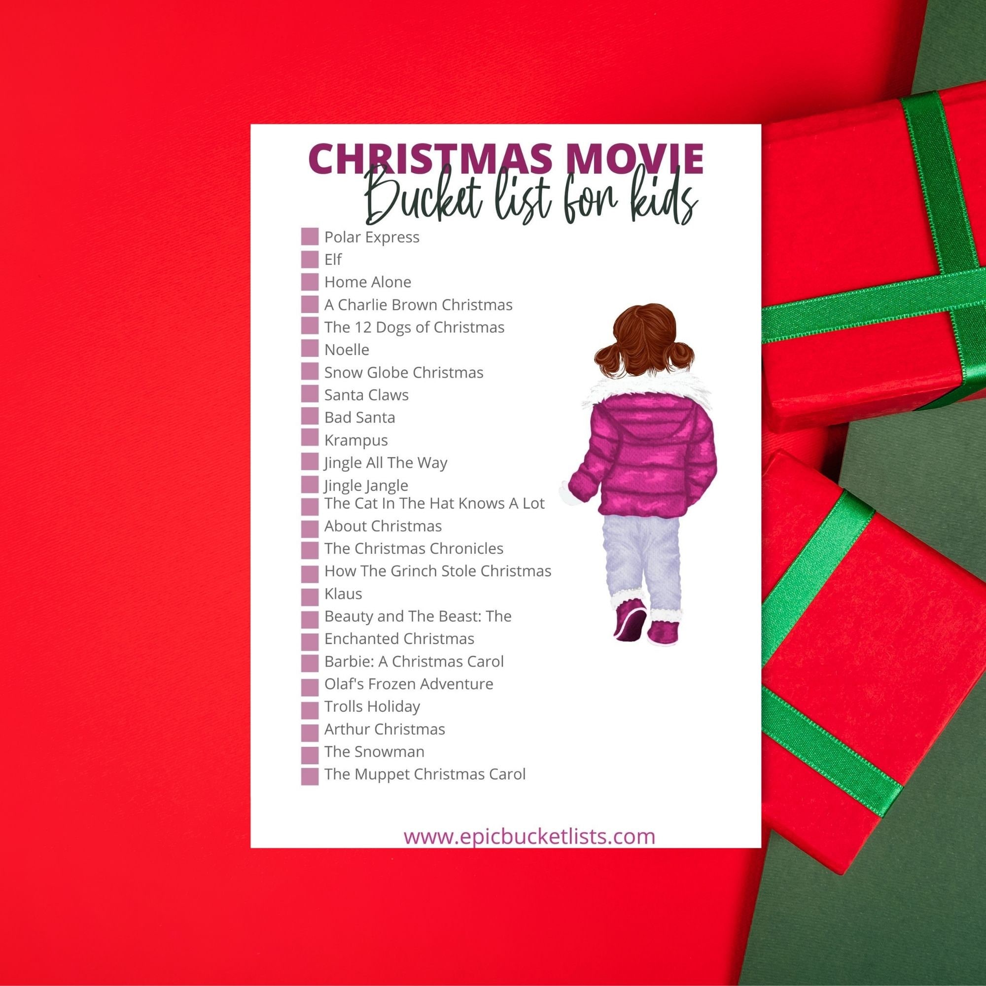 Christmas Movie Bucket List Printable Christmas Bucket List Etsy Canada
