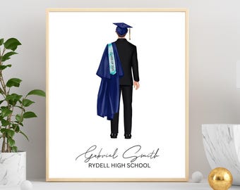 Personalized Graduation Print For Boys, Graduation Gift, Boys Custom Graduation Print, High School Gift For Boy, College Graduation Gift