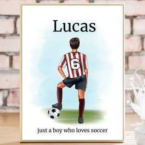 Personalized Soccer Poster, Soccer gift, personalized soccer gifts, teen boy gift, gifts for him, football gift, printable wall art