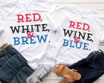 Fourth of July matching couples shirt, funny 4th of July shirt, July fourth family shirts, couple shirts, funny independence day shirt, Beer