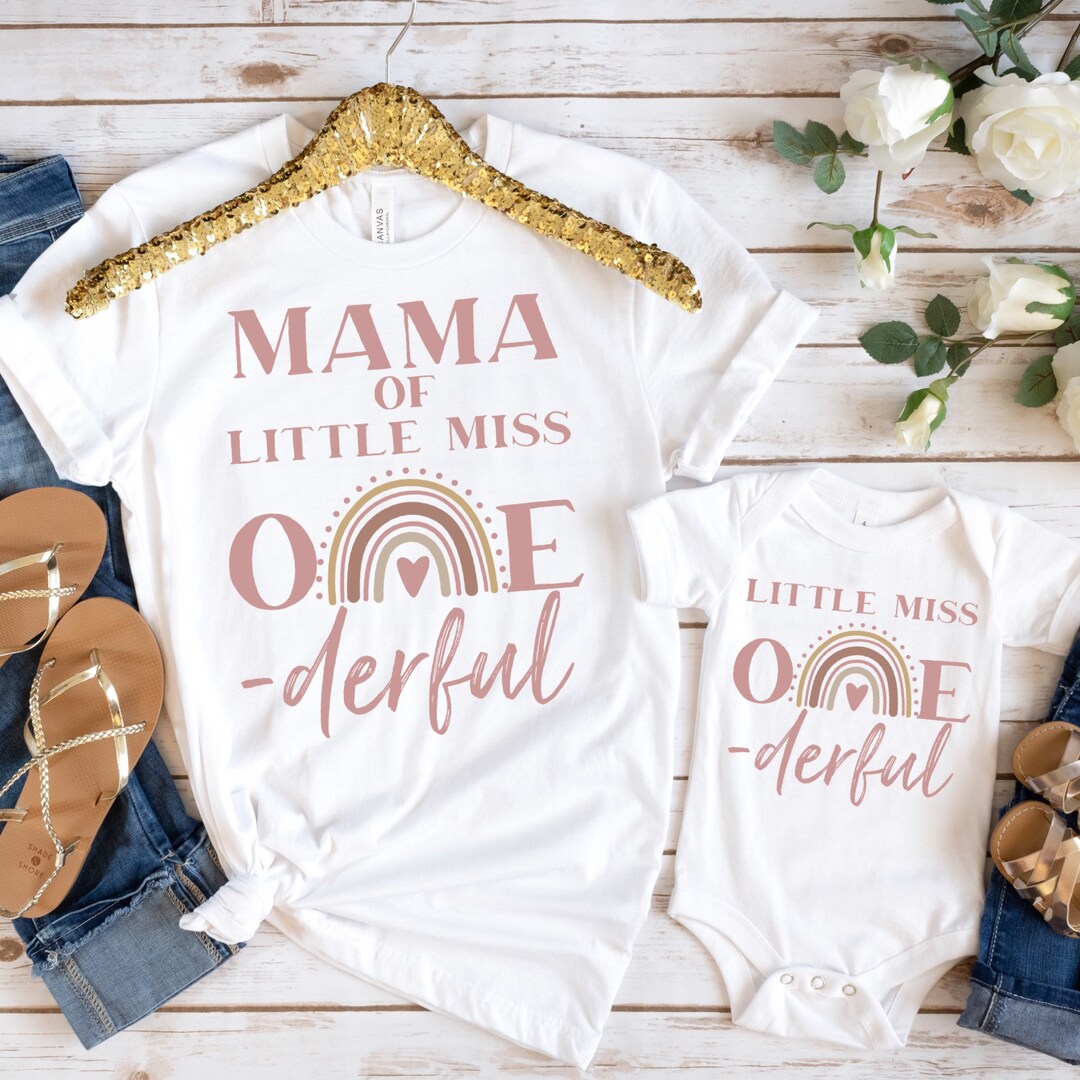 Mama and Mini Matching Shirts,modern Rainbow First Birthday, Mama Mini ...