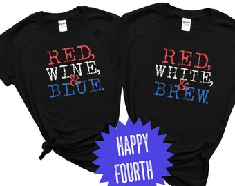 Fourth of July matching couples shirt, funny 4th of July shirt, July fourth family shirts, couple shirts, funny independence day shirt, Beer